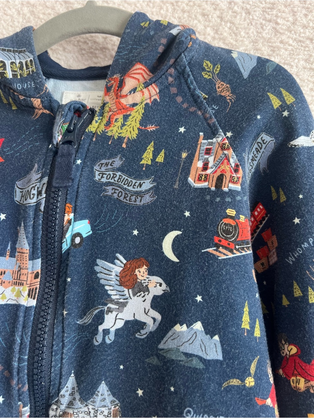 Play Little Sleepies x Harry Potter Evening At Hogwarts Bamboo Zip Hoodie Size 5 - Picture 5 of 8